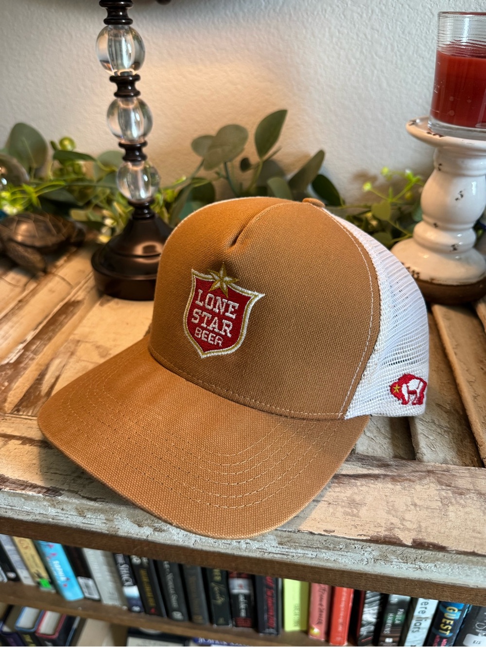Hooey Lone Star Beer Brown and White Trucker Hat